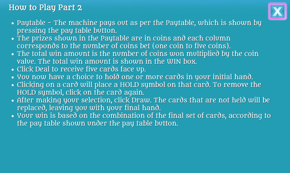 Payout Table Payout Table